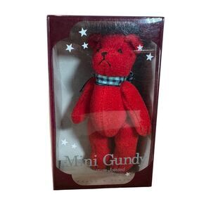 Vintage 1991 Gund Mini Gundy Miniature Jointed Collectible Bear Red 3.75” NEW